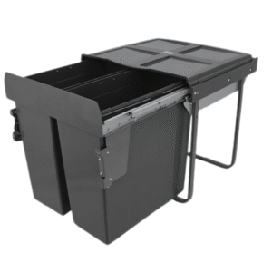 LIXEIRA 600MM 2X34L - CINZA ESCURO